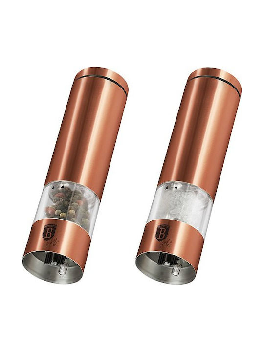 Berlinger Haus Metallic Line Electric Inox Spice Mill Set Rose Gold Collection 2pcs