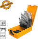 Ingco Set of 25 1-13mm Drills HSS with Cylindrical Shank for Metal