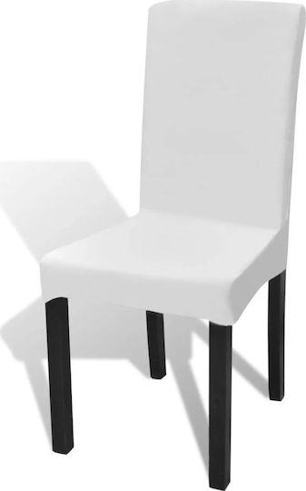 vidaXL Elastic Cover for Chair White 6pcs 130377