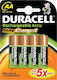 Duracell StayCharged Baterii Reîncărcabile AAA Ni-MH 750mAh 1.2V 4buc