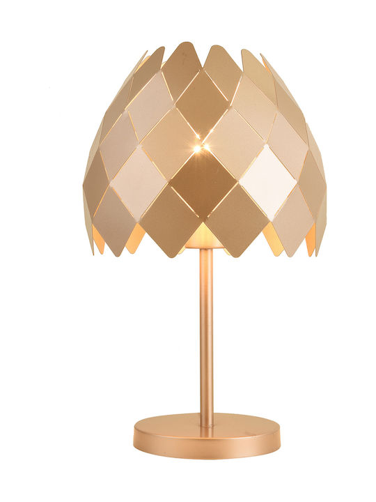 Ravenna Valentina Metall Tischlampe mit Gold Schirm und Fuß