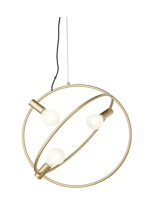 Ondaluce Bolla Pendant Light Three-Light for Socket E27 Gold