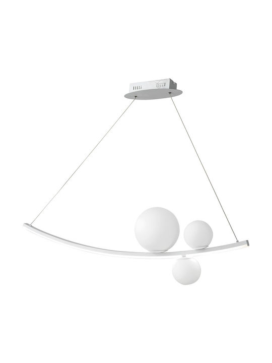 Ondaluce Altalena Pendant Light LED Rail with Warm White Light White