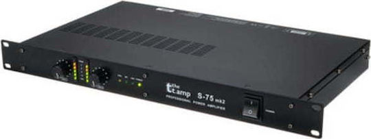 The T.Amp S-75 MK II Leistungsverstärker PA-Verstärker 2 Kanäle 75W/4Ω 45W/8Ω mit Kühlungssystem in Schwarz Farbe