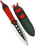 Martinez Albainox Throwers 3pcs Knife Survival Red with Blade made of Stainless Steel in Sheath