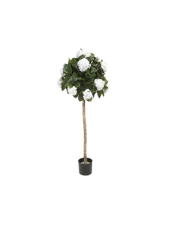 Artekko Künstliche Pflanze in Blumentopf Hortensie Weiß 120cm 1Stück 6-0191-W