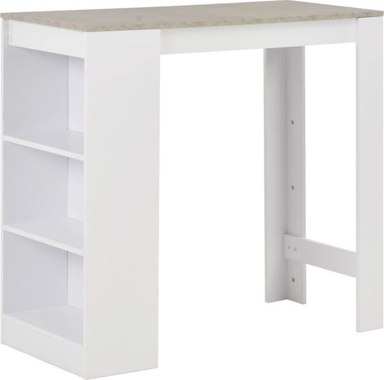 Bar Table Wooden Gray Concrete 110x50x103 cm