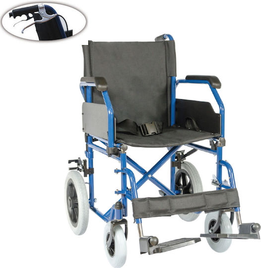 Alfa Care Standard AC-42Φ Wheelchair Folding Simple Type 46cm 13-528-003 Blue