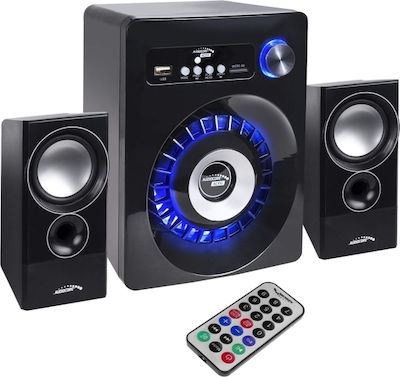 Audiocore AC910 Computerlautsprecher 2.1 mit RGB-Beleuchtung und Leistung 55W in Schwarz Farbe