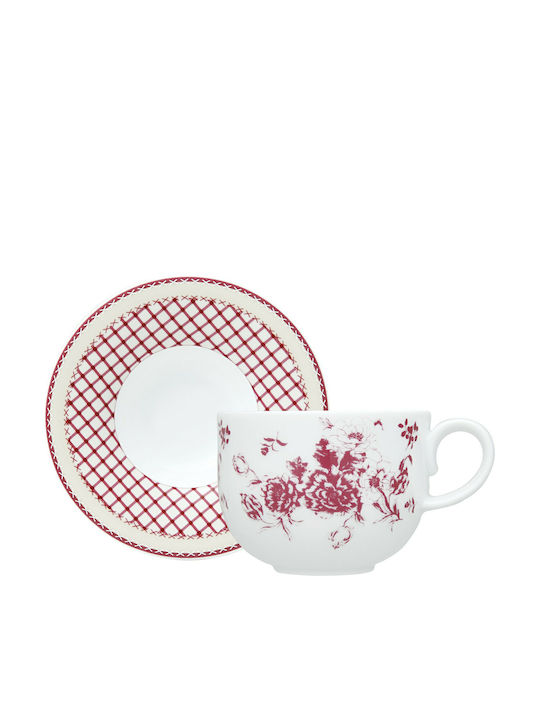 Ionia Εξοχή Porcelain Tea Cup Set Pink 6pcs