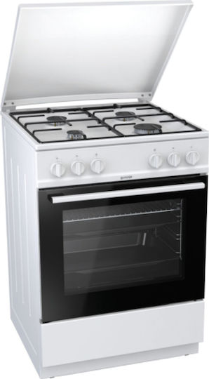 Gorenje Κουζίνα Υγραερίου 72lt με Εστίες Υγραερίου Π60εκ. Λευκή
