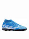 Παιδικά Ποδοσφαιρικά Παπούτσια Ψηλά Mercurial Superfly 13 Club TF με Σχάρα και Καλτσάκι Γαλάζια
