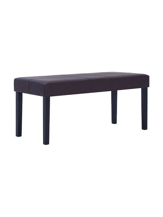 Stool Bench Stool Upholstered with Leatherette Brown 106x43x46cm