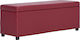 Stool Bench Stool With Storage Space Upholstered with Leatherette Burgundy 116x38x43cm