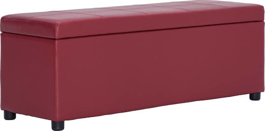 Bench Stool With Storage Space Burgundy 116x38x43cm