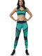 Cardio Lux Bold 7/8 Moto 2.0 Women's Long Training Legging High Waisted Turquoise