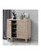 FP-01 Wooden Shoe Organizer with 4 Shelves Beige 75x36.8x74.5cm
