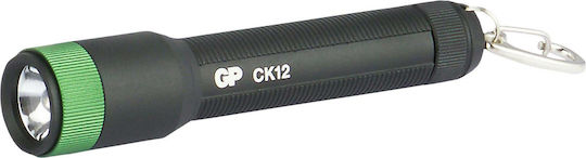GP Batteries Keychain Flashlight LED IPX4 with Maximum Brightness 20lm Vole CK12 Black