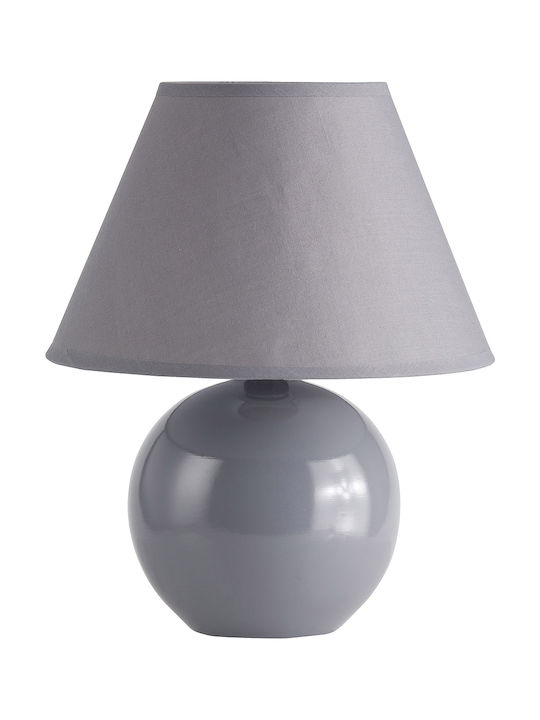 Brilliant Primo Keramik Tischlampe für E14 Fassung mit Gray Schirm und Fuß