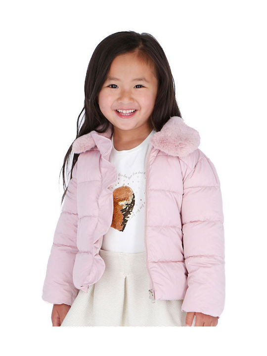 Mayoral Kids Quilted Jacket short with Lining Pink