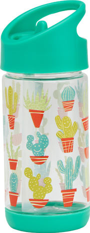 Sugar Booger Flip & Sip Plastic Kids Water Bottle with Straw Turquoise 350ml