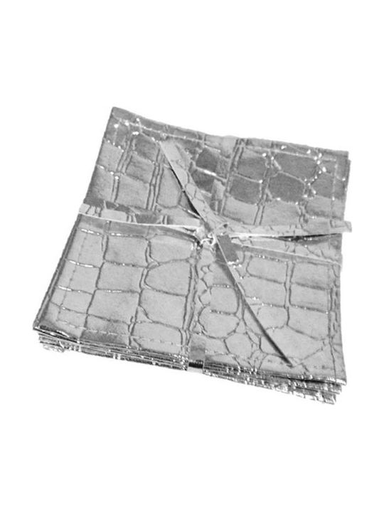 Espiel Untersetzer Stoff Silber 10x10cm 24Stück