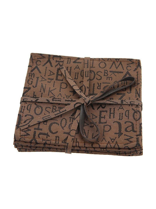 Espiel Coaster Fabric Brown 10x10cm 6pcs