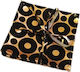 Espiel Coaster Fabric Black-Gold 10x10cm 6pcs
