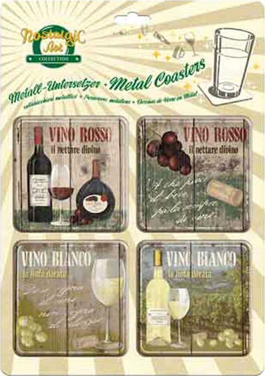 Nostalgic Art Vino Rosso and Bianco Сувенир Металик Многоцветен 9x9см 4бр Nostalgic Art Vino Rosso and Bianco Сувенир Металик Многоцветен 9x9см 4бр