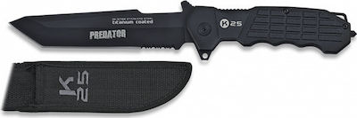 K25 Knife Black with Blade made of Stainless Steel in Sheath