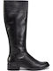 Leather Riding Boots with Zipper Black 9-25511-23 022