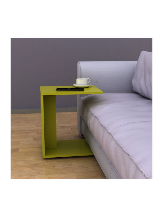 Rechteckiger Beistelltisch C-Shape Holz mit Rädern Grüne M35xL45xH60cm Fidelio