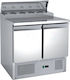 Karamco PS200 Commercial Salad Refrigerator 270lt with 2 Doors +2/+8°C L90xD75xH85cm
