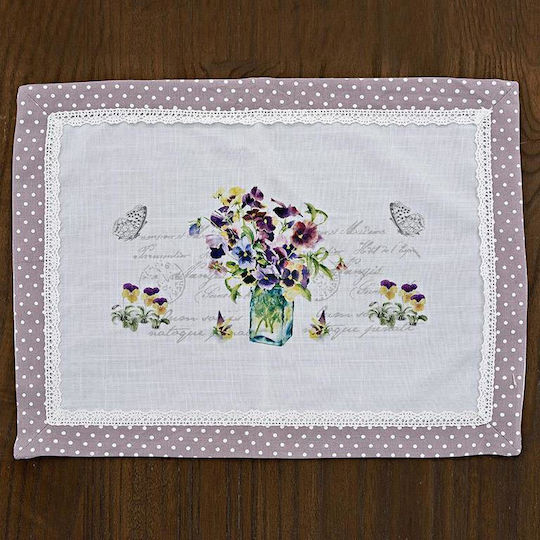 Inart Placemats Tesatura Alb 45x33cm 4buc