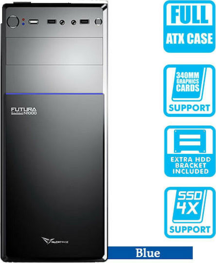 Alcatroz Futura N1000 Midi Tower Computer Case Blue