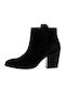 Tommy Hilfiger Suede Women's Ankle Boots with Medium Heel Black