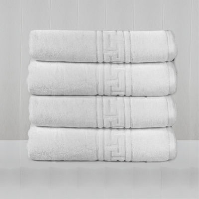 Sunshine Greek Hotel Bathroom Towel Meander 140x70 cm 500gsm White