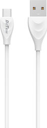 DE-24M 14126 Regular USB 2.0 σε micro USB 1m Λευκό