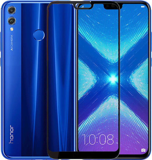 Пълно лепило Закалено стъкло за цялото лице (Honor 8X)