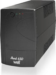 Well Stark 650 UPS Off-Line 650VA 360W with 2 Schuko Power Plugs