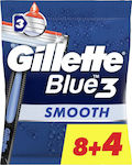 Gillette Blue 3 Smooth Ξυραφάκια μιας Χρήσης με 3 Λεπίδες & Λιπαντική Ταινία για Ευαίσθητες Επιδερμίδες 12τμχ