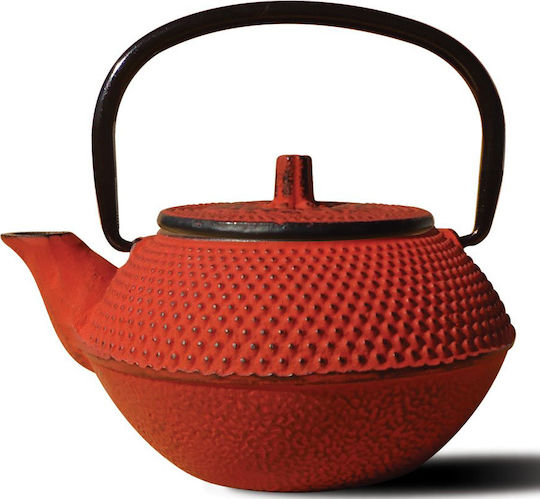 Dinox Oriental Teapot with Filter Cast Iron Red 500ml