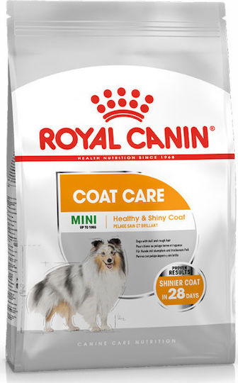 Royal Canin Coat Care Mini 3kg Hrană Uscată fără Gluten pentru Câini Adulţi de Rase Mici cu Păsări de curte, Orez, Porumb, Grâu și Ton