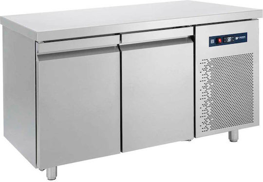 Bambas Frost Английски превод: Stainless Steel Refrigerator Counter 344лт with 2 Doors and Cooling Machine 0/+10°C L139xW70xH85см PG 139 PG139
