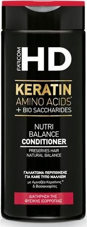 Farcom HD Keratin Amino Acids & Bio Saccharides Conditioner Αναδόμησης/Θρέψης για Όλους τους Τύπους Μαλλιών 330ml