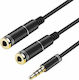 TRRS 3.5mm male - 3.5mm female Cable Black 0.3m