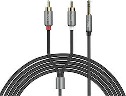 Hoco Καλώδιο 3,5 mm Stecker - RCA-Stecker Gray 1.5m (HC-UPA10)