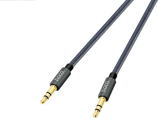Hoco 3.5mm Jack Cable 3.5mm Male - 3.5mm Male Gray 1m with Gold Plated Terminals