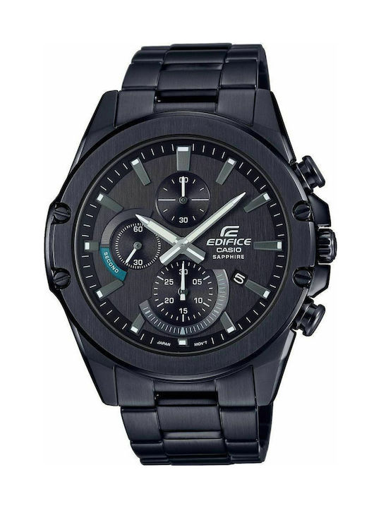 Casio Edifice Watch Chronograph Battery with Black Metal Bracelet