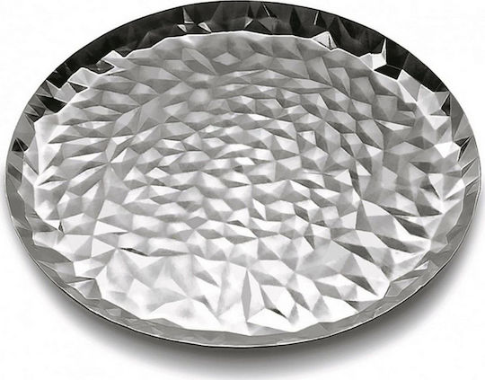 Alessi Stainless Steel Round Tray Joy 3 Metallic